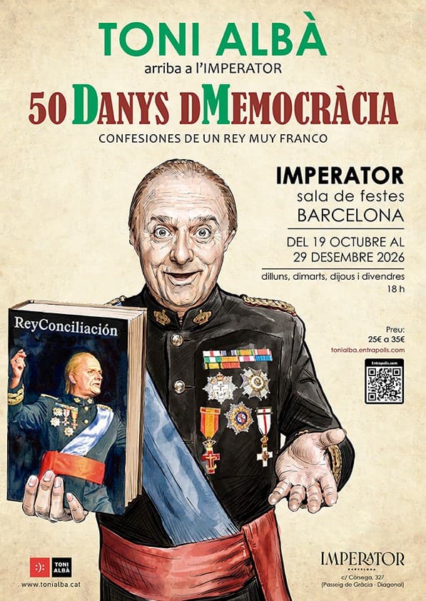 Cartell: 50 Danys dMemocràcia — Toni Albà a l'Imperator de Barcelona